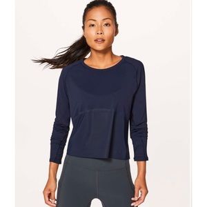 Lululemon Final Lap Long Sleeve Midnight Navy Top